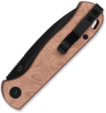 QSP Knife Ferret Linerlock Copper Foil G10 Folding Black Nitro-V Pocket Knife 170E2