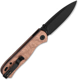QSP Knife Ferret Linerlock Copper Foil G10 Folding Black Nitro-V Pocket Knife 170E2