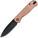 QSP Knife Ferret Linerlock Copper Foil G10 Folding Black Nitro-V Pocket Knife 170E2