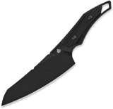 QSP Knife T-Cook Blackout G10 Nitro-V Fixed Blade Knife w/ Belt Sheath 172A2