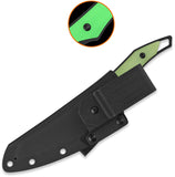 QSP Knife T-Cook Glow In The Dark G10 Black Nitro-V Fixed Blade Knife w/ Sheath 172B2