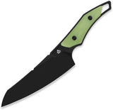 QSP Knife T-Cook Glow In The Dark G10 Black Nitro-V Fixed Blade Knife w/ Sheath 172B2