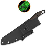 QSP Knife T-Cook Glow In The Dark Micarta Black Nitro-V Fixed Blade Knife w/ Sheath 172C2