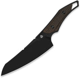 QSP Knife T-Cook Glow In The Dark Micarta Black Nitro-V Fixed Blade Knife w/ Sheath 172C2