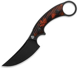 QSP Knife Baby Viper Tortoise Resin Black 10Cr15MoV Fixed Blade Knife w/ Sheath 178C2
