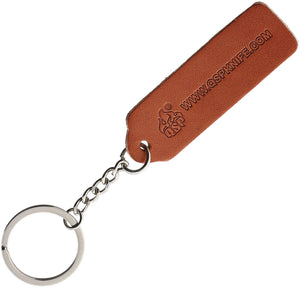 QSP Knife Brown Leather 3" Keychain K2