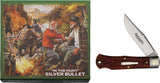Remington 2026 Silver Bullet Lockback Brown Jigged Bone Folding 1095HC Pocket Knife 1342SB