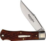 Remington 2026 Silver Bullet Lockback Brown Jigged Bone Folding 1095HC Pocket Knife 1342SB