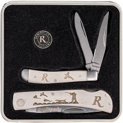 Remington Flushing Pheasant Gift Set White Bone Folding Steel Pocket Knife 15684