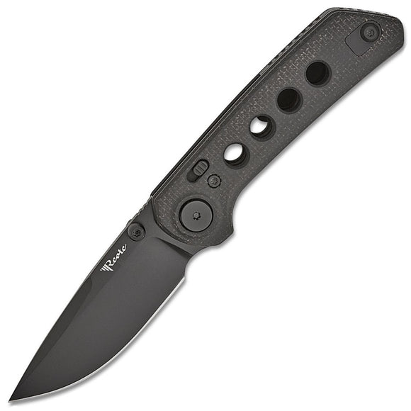 Reate Knives PL-XT Pivot Lock Black Micarta Folding Black PVD Nitro-V Pocket Knife 129
