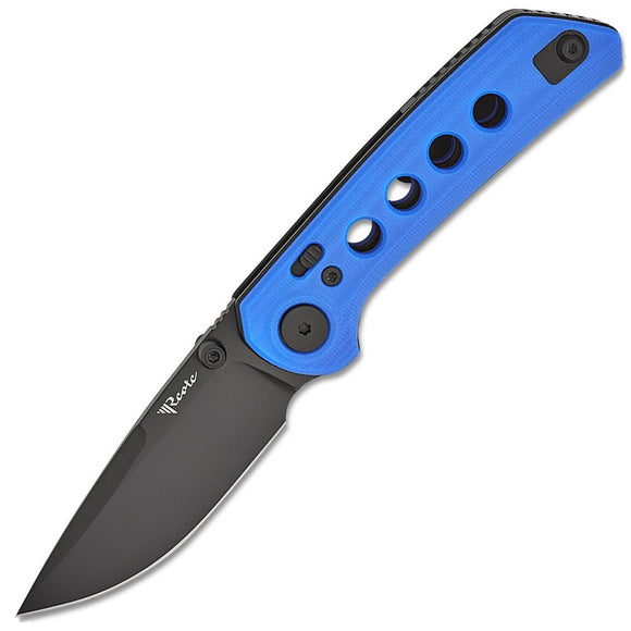 Reate Knives PL-XT Pivot Lock Blue G10 Folding Black PVD Nitro-V Pocket Knife 142