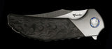 Reate Knives Tiger Linerlock Titanium & Black Camo Carbon Fiber Folding M390 Knife 143