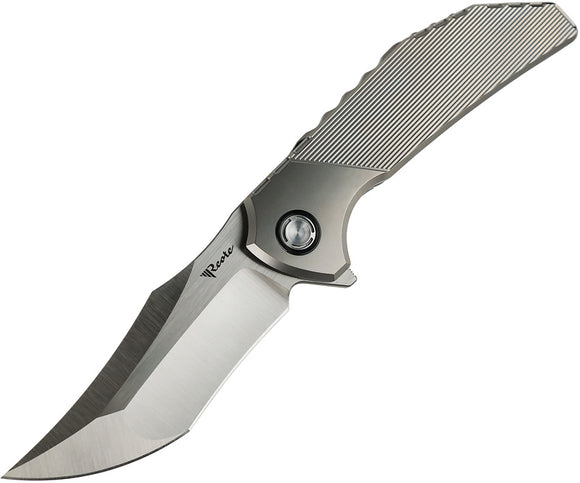Reate Knives Tiger Linerlock Gray Striped Titanium Folding M390 Pocket Knife 145
