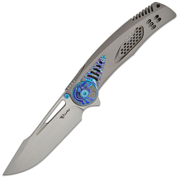 Reate Knives GTR Framelock Bead Blasted Titanium & Zircuti Folding M390 Pocket Knife 146
