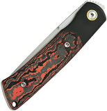 Reate Knives Tribute Linerlock Lava Flow Carbon Fiber Folding Bohler M390 Knife 150