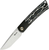 Reate Knives Tribute Linerlock White Storm Carbon Fiber Folding Bohler M390 Knife 152