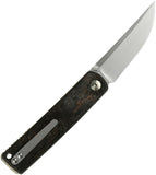 Reate Knives Bushido Linerlock Dark Matter Copper Carbon Fiber Folding Bohler M390 Knife 158