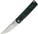 Reate Knives Bushido Linerlock Arctic Storm Carbon Fiber Folding Bohler M390 Knife 160