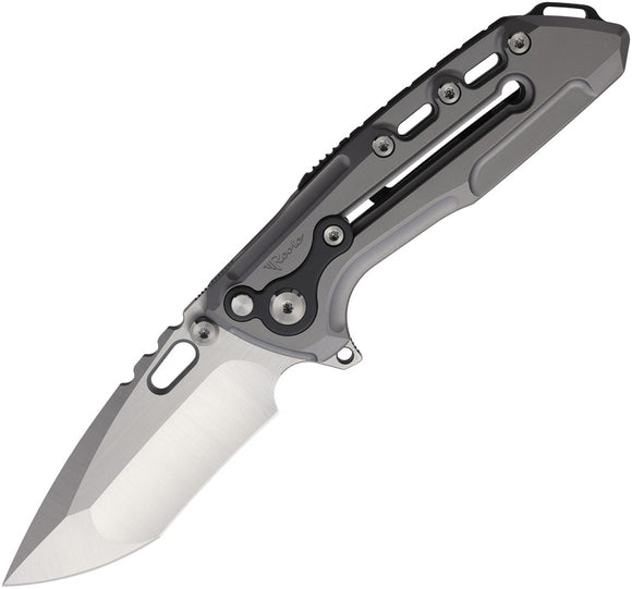 Reate Knives T1000-V2 Button Framelock Gray Titanium & Zirconium Folding M390 Pocket Knife 162