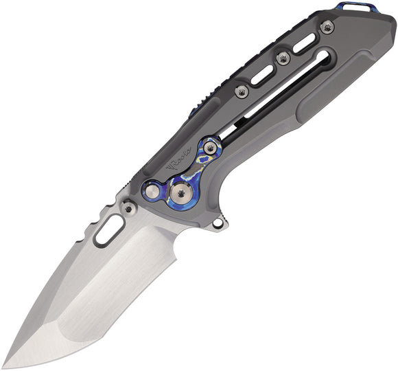 Reate Knives T1000-V2 Button Framelock Gray Titanium & Zircuti Folding M390 Pocket Knife 163