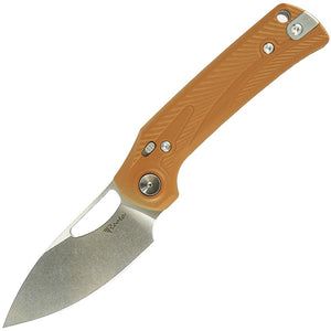 Reate Knives PL-XE Pivot Lock Tan G10 Folding Stonewash Nitro-V Pocket Knife 171