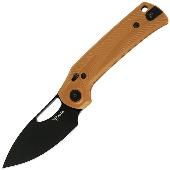 Reate Knives PL-XE Pivot Lock Tan G10 Folding Black PVD Nitro-V Pocket Knife 172