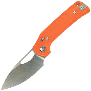 Reate Knives PL-XE Pivot Lock Orange G10 Folding Stonewash Nitro-V Pocket Knife 173