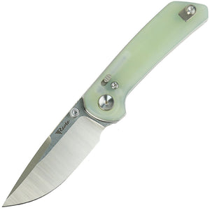 Reate Knives PL-XT Pivot Lock Jade G10 Folding Stonewash Nitro-V Pocket Knife 175