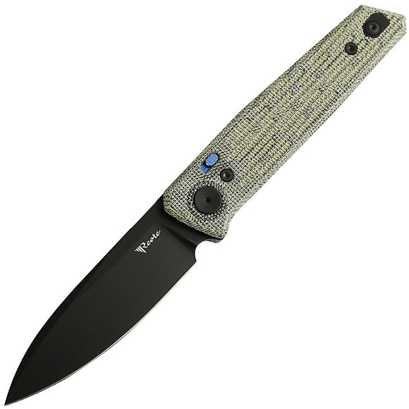Reate Knives PL-6 Pivot Lock Green & Black Micarta Folding PVD Nitro-V Pocket Knife 188