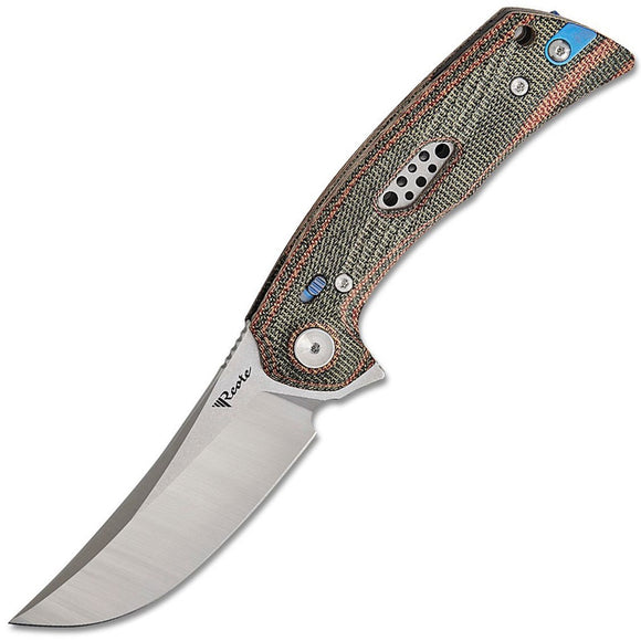 Reate Knives PL-7 Pivot Lock Red & Black Micarta Folding Satin Nitro-V Pocket Knife 191