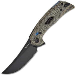 Reate Knives PL-7 Pivot Lock Green & Black Micarta Folding PVD Nitro-V Knife 196