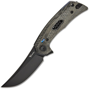 Reate Knives PL-7 Pivot Lock Black Micarta Folding PVD Nitro-V Pocket Knife 197