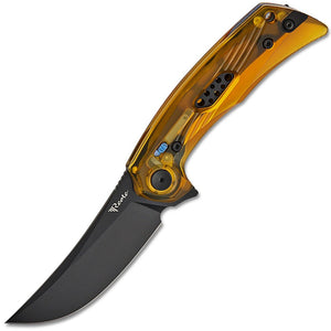 Reate Knives PL-7 Pivot Lock Yellow Ultem Folding PVD Nitro-V Pocket Knife 198