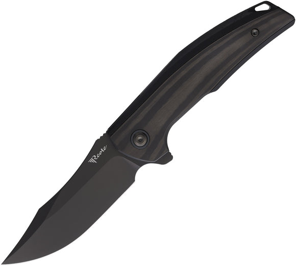 Reate Knives Jack Jr Framelock Blackout Aluminum & Carbon Fiber Folding S30V Knife 199