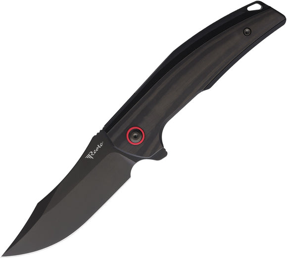Reate Knives Jack Jr Framelock Blackout Aluminum & Carbon Fiber Folding S30V Knife 200