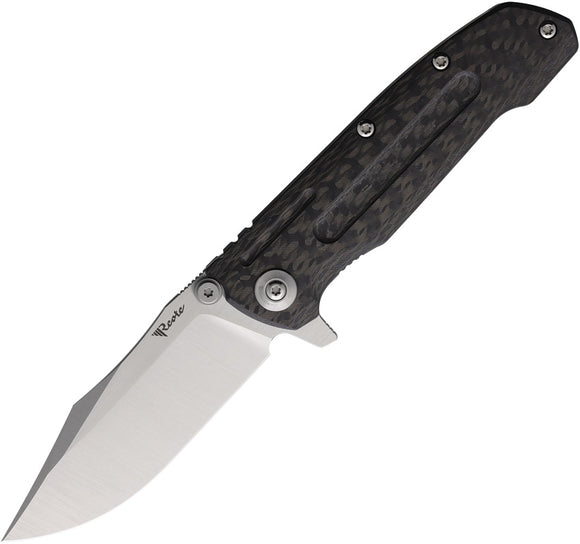 Reate Knives 9D-V2 Framelock Carbon Fiber & Gray Titanium Folding 154CM Pocket Knife 203