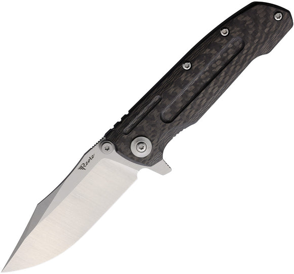 Reate Knives 9D-V2 Framelock Carbon Fiber & Gray Titanium Folding 154CM Pocket Knife 204