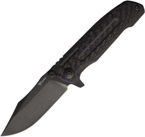 Reate Knives 9D-V2 Framelock Carbon Fiber & Black Titanium Folding 154CM Pocket Knife 205