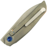 Reate Knives VK-Anub Framelock Dark Stonewash Titanium Folding Elmax Pocket Knife 209