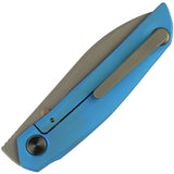 Reate Knives VK-Anub Framelock Blue Titanium Folding Elmax Pocket Knife 210