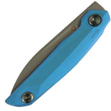 Reate Knives VK-Anub Framelock Blue Titanium Folding Elmax Pocket Knife 210