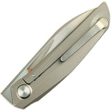 Reate Knives VK-Anub Framelock Bead Blasted Titanium Folding Elmax Pocket Knife 212