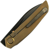 Reate Knives VK-Anub Framelock Bronze Titanium Folding Elmax Pocket Knife 213