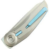 Reate Knives VK-Tron Detent Action Lock Gray Titanium Folding M390 Knife 215