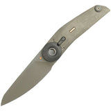 Reate Knives VK-Tron Detent Action Lock Dark Stonewash Titanium Folding M390 Knife 216