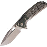 Reate Knives Terminator T-600 Framelock Gray Titanium & Green Zirconium Folding MagnaCut Knife 221