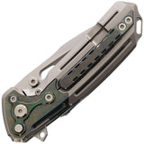 Reate Knives Terminator T-600 Framelock Gray Titanium & Green Zirconium Folding MagnaCut Knife 221