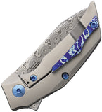 Reate Knives T2500 Framelock Gray Titanium & Timascus Folding Damasteel Pocket Knife 259
