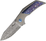 Reate Knives T2500 Framelock Gray Titanium & Timascus Folding Damasteel Pocket Knife 259