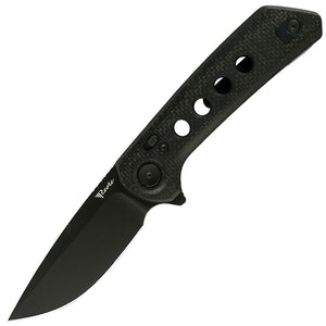 Reate Knives PL-XF Pivot Lock Black Micarta Folding Black PVD Nitro-V Pocket Knife PLXF2